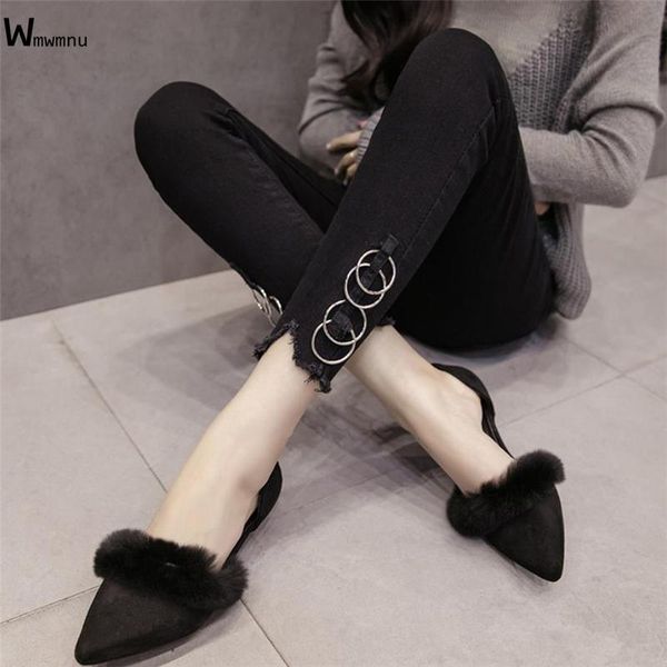 

streetwear slim stretch jeans 2021 solid denim pencil pants fashion high waist skinny ankle-length women women's, Blue