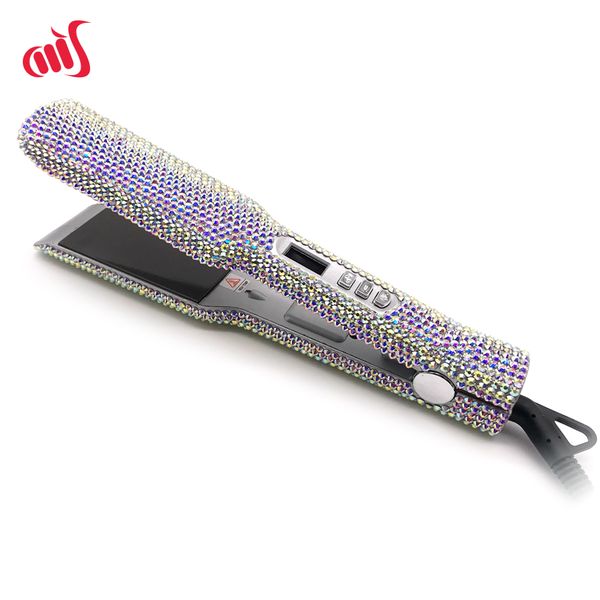 

hair straightener 2 inch crystal flat iron professional nano-titanium plate straightening iron mch instant heat-up 480