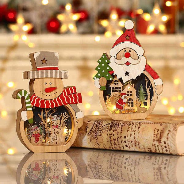 

christmas new decoration led light santa wooden ornaments l window display gifts