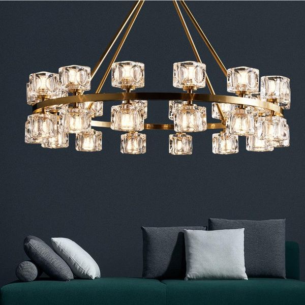 

pendant lamps all copper modern chandelier living room crystal minimalist dining nordic style bedroom