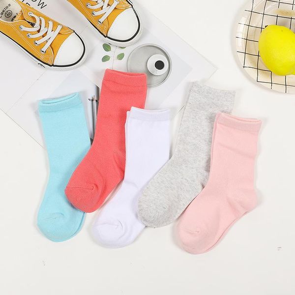 

socks children sneaker spring and autumn period screw-type bright hosiery cartoon classic pure color students sock, Pink;yellow