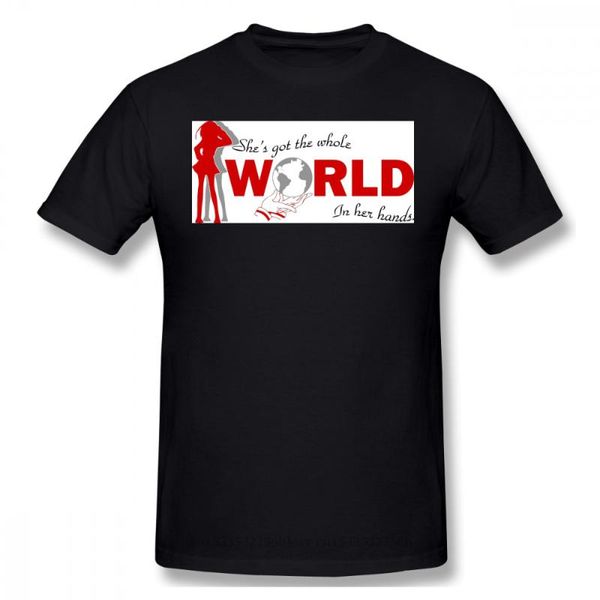 

men streetwear o-neck cotton whole world in her hands the melancholy of haruhi suzumiya anime graphic t shirts men's t-shirts, White;black