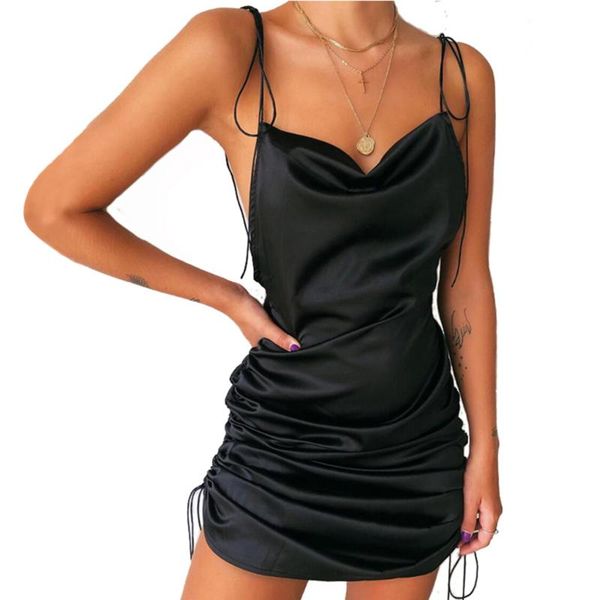 

casual dresses 2021 europe nightclub dress sleeveless open back bag hip pencil women's clothing bodycon fashion solid, Black;gray