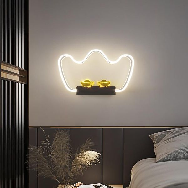 

wall lamp nordic living room background modern simple led light creative bedroom bedside study aisle indoor lamps