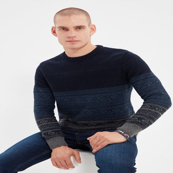 

trendyol men's bicycle jacquard collar sweatshirt, tmnaw22kz2015, White;black