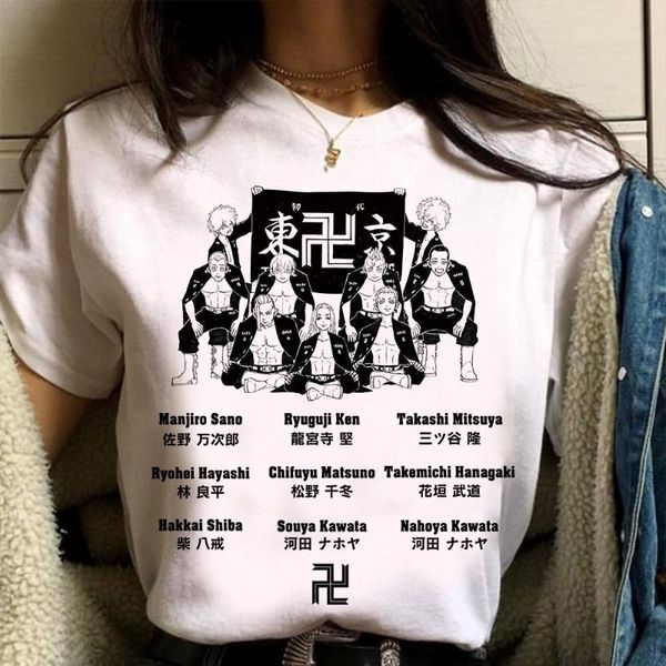 

men's t-shirts anime tokyo revengers t-shirt manjiro gang clothes tees camiseta, White;black