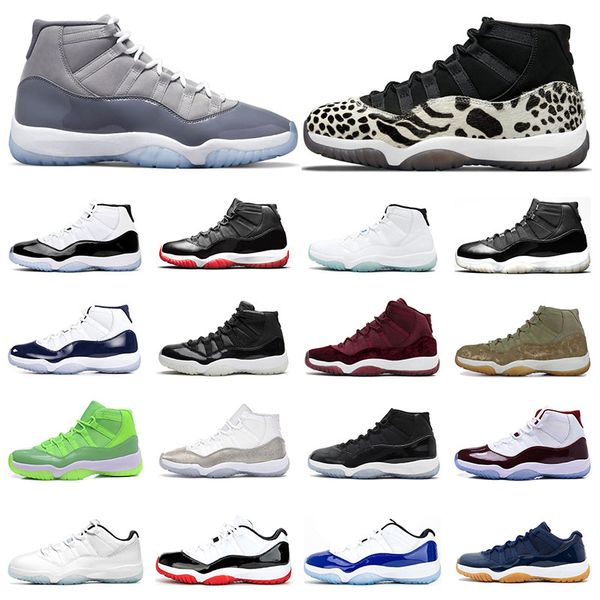 

men basketball shoes 11 high 11s 25th anniversary cool grey legend blue white bred concord animal instinct heiress low cut women sports snea, White;red