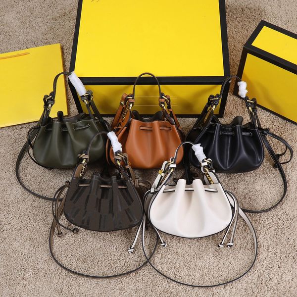 

designer handbags evening bags women shoulder bag leather material letters decorative drawstring shrinking design