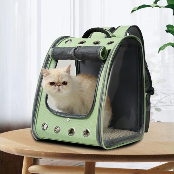 

cat carriers,crates & houses carrier pet travel bag double shoulder backpack outdoor puppy kitten transparent pvc large capacity transportin