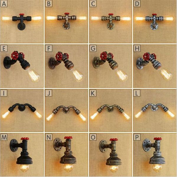 

wall lamp retro nordic pipe decor creative iron corridor bedside bathroom aisle staircase lights industrial deco sconces