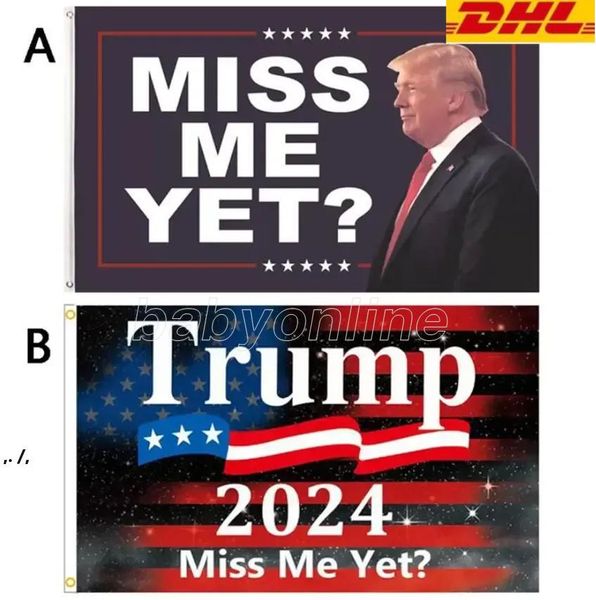 

2024 miss me yet trump flag vivid color resistant double stitched decoration banner 90x150cm trump's flags rrf11229