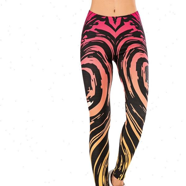 

fashion fitness gradient streak printing womens legging leggins slim legins soft and stretchy leggings woman pants, Black