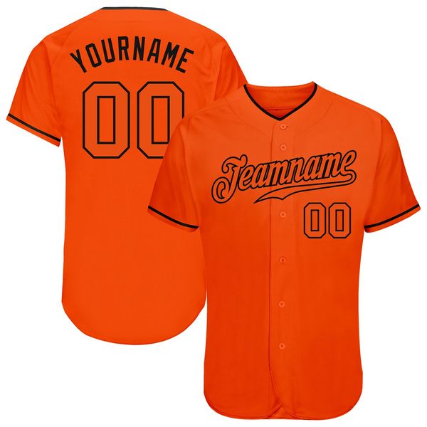 

custom orange orange-black authentic baseball jersey, Blue;black