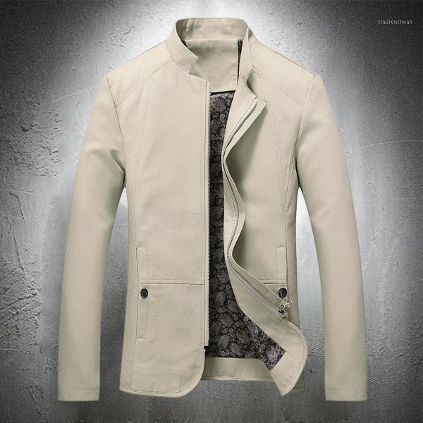 

outwear collar coat cotton zipper jacket men lightweight work business autumn stand blazer spring spri men's hoodies & sweatshirts, Black