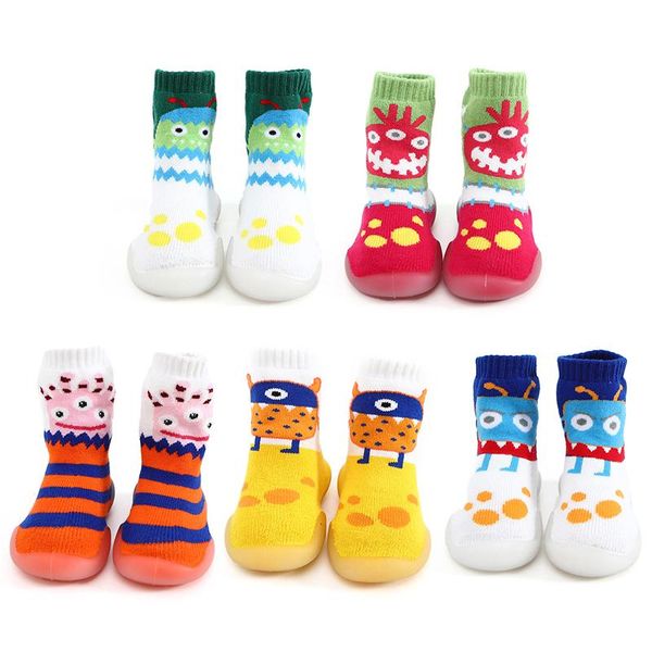 

first walkers children anti-slip shoes born baby girl cotton non-slip floor socks boy rubber sole cartoon indoor infant