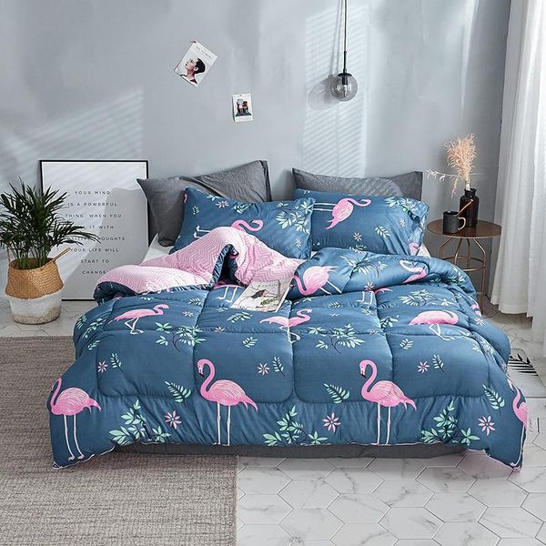 

winter comforter bird thicken quilted quilts home bedding duvet printed edredom keep warm with filling pastoral style comforters & sets
