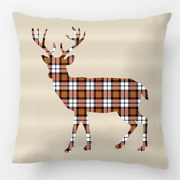 

christmas plaid deer winter wedding decorative cushion cover pillow case customize gift by lvsure for car sofa seat pillowcase cushion/decor