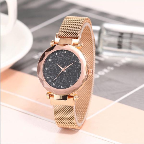

wristwatches luxury relogio feminino magnetic sky women watches ladies watch fashion wrist female clock quartz, Slivery;brown