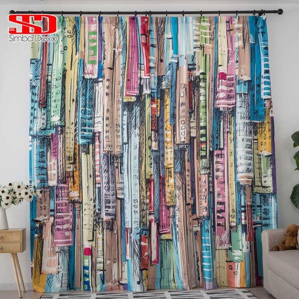 

curtain & drapes 3d fashion colorful blackout curtains for living room kitchen printing custom made door blinds window treatments screen