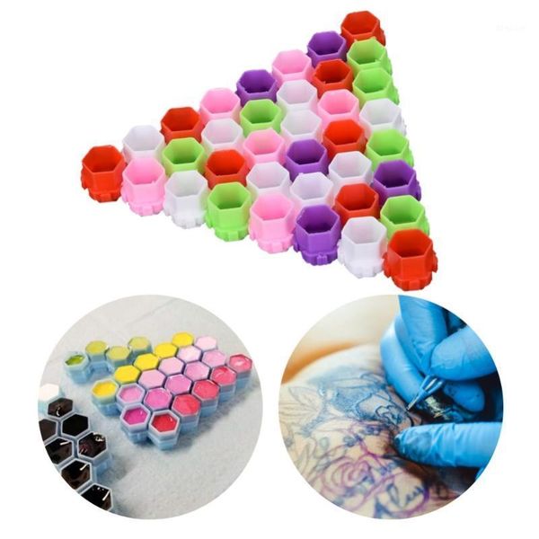 

200pcs tattoo ink cups honeycomb shape pigment holder permanent makeup supplies1