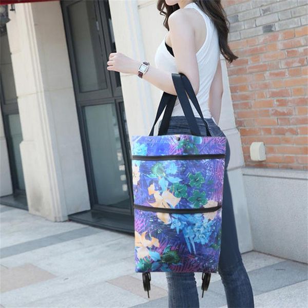 

storage bags reusable grocery with pouch wheels foldable shopping large capacity cloth tote durable and machine washable
