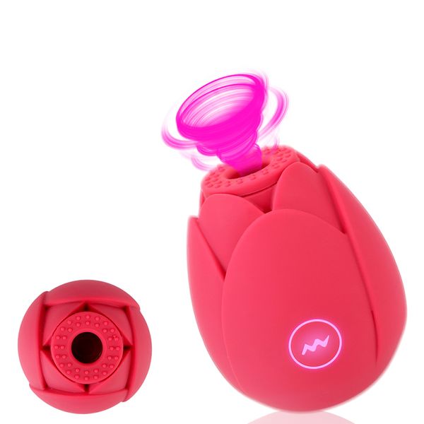 Il clitoride del vibratore di suzione vaginale stimola i giocattoli del sesso di massaggio del capezzolo di forma del fiore di loto per le donne