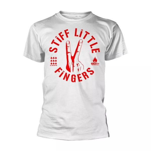 

stiff little fingers white digits official t-shirt men unisex, White;black