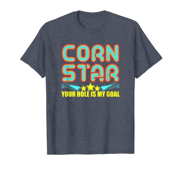 

your hole is my goal corn star cornhole t-shirt, White;black