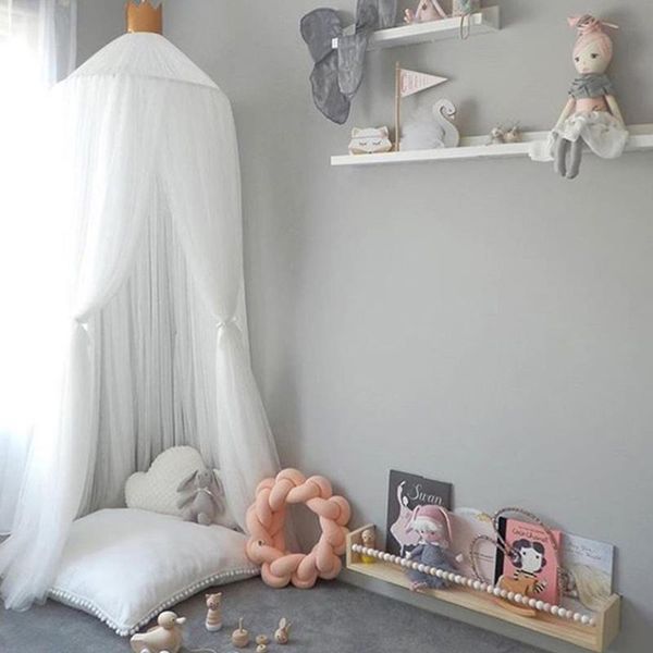 

mosquito net dome bedding girl princess lace four corner student bed for children girls room decor