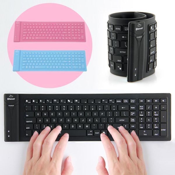 

keyboards et bluetooth 3.0 foldable keyboard with numeric for tablet pc mobile phone portable bt wireless soft silicone