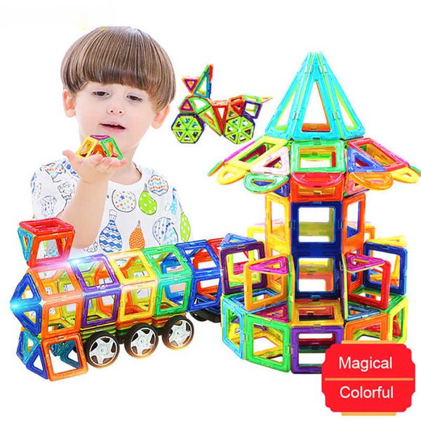 Magnetismo 31 ~ 160 pcs grande tamanho magnético designer construção modelo construindo brinquedo ímãs blocos magnéticos brinquedos educativos para crianças q0723