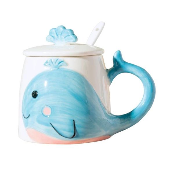 

mugs water cup with lid spoon straw cute cartoon couple ceramic breakfast coffee mug office girl tazas de cafe afternoon tea