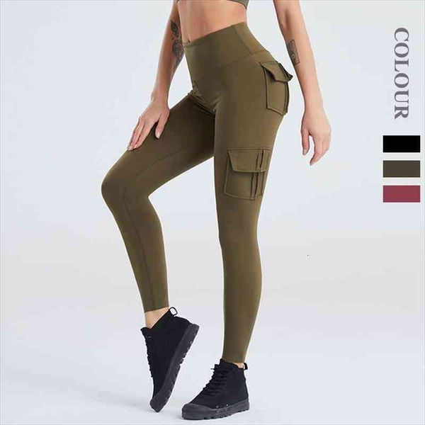 

gothic high waist women leggings push up pocket polyester breathable quick-drying fitness, Black