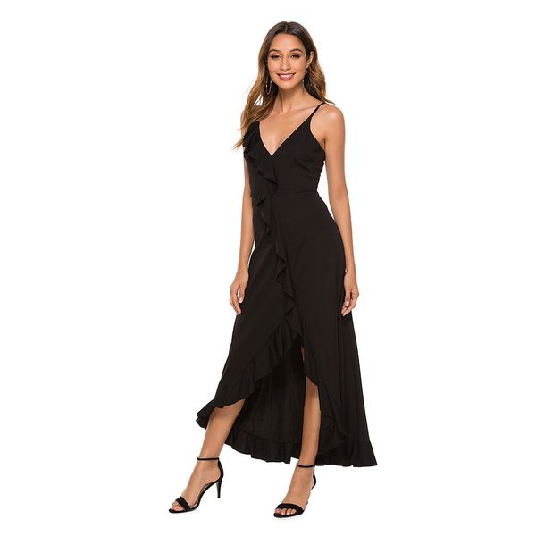 

2021 new sling swing dress banquet evening women top, Black;gray