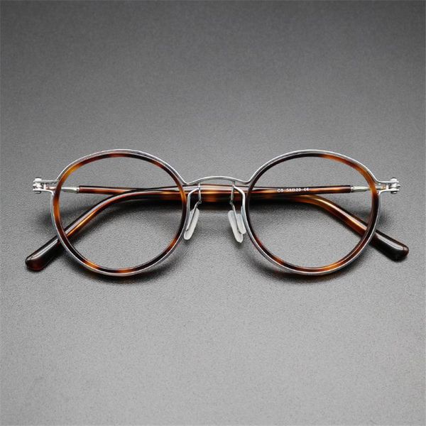 

fashion sunglasses frames zerosun titanium eyeglasses male round glasses men vintage spectacles for reading myopia optical receipt prescript, Black