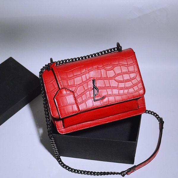 

cowhide bag new square pattern chain small messenger crocodile one-shoulder leather female 2021 qsjxc