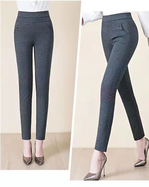 

pants summer women's trousers loose high waist straight tube slim formal pants, Black;white