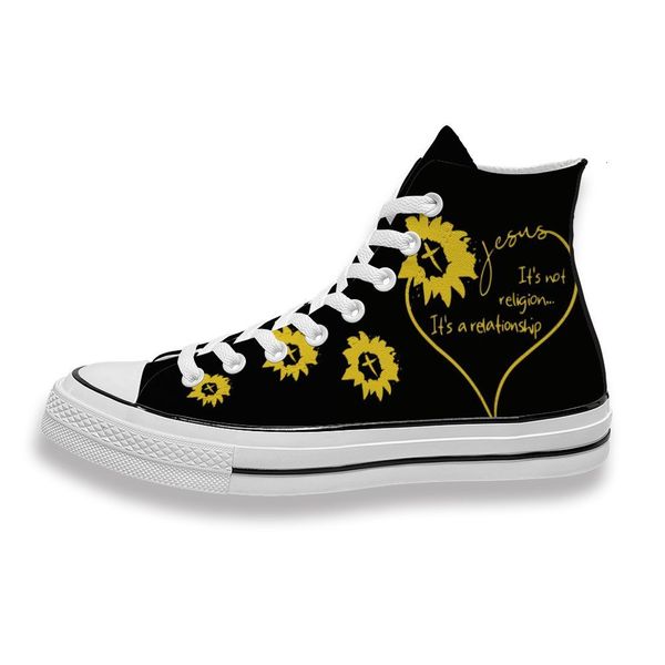 

custom printed sunflower love heart sneakers high mens womens running sho skateboard diy trainers canvas casual shoe