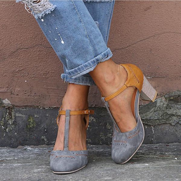

dress shoes gladiator sandals for women summer woman square heel low heels ladies pumps thick sandales femme 2021, Black