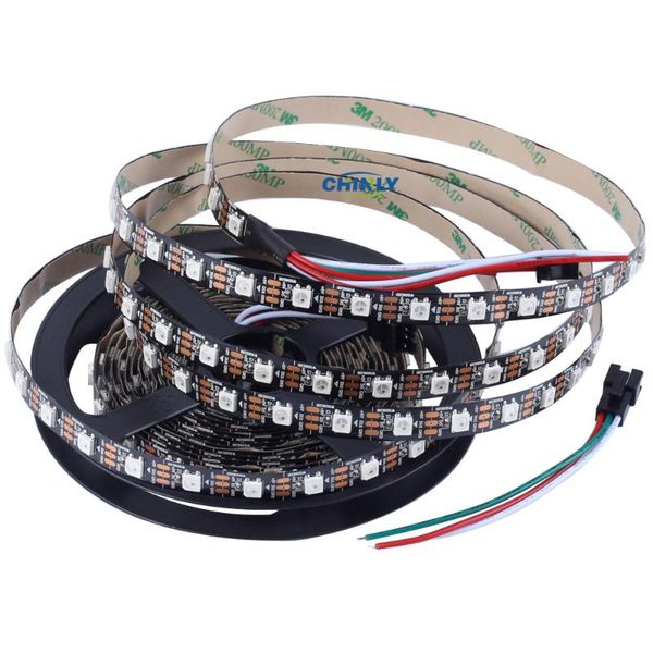 

ws2812b strip dc5v pixel rgb led 4m 60led/m 240 leds supplier 240ic smd non waterproof black pcb light strips