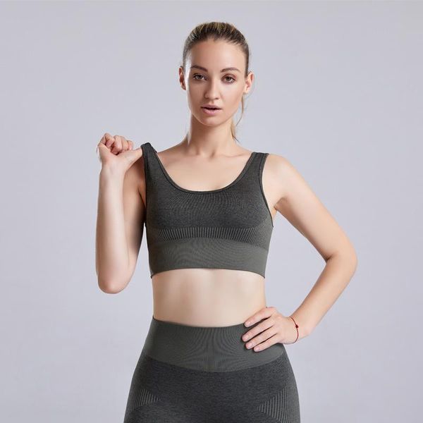

spring and summer sports yoga suit quick drying gathering underwear running training three legged women's fitness bra outfit