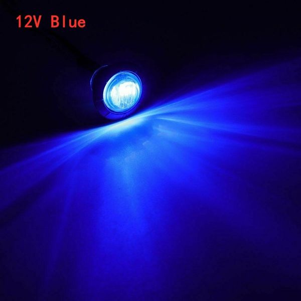 

4pcs car bulbs 12v blue 3/4inch round led front rear side marker lights waterproof clearance light for universal truck trailer