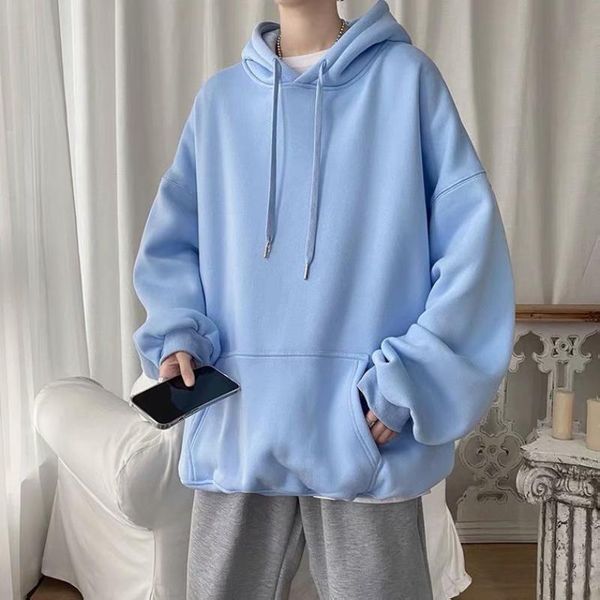 

men's hoodies & sweatshirts women's sweatshirt tracksuit oker pure color oversized hoodie clothes horse for teenagers long sleeve, Black