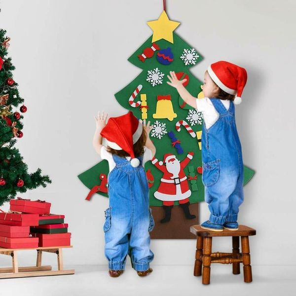 

christmas decorations kids diy felt tree decoration for home navidad 2021 year gifts ornaments santa claus xmas