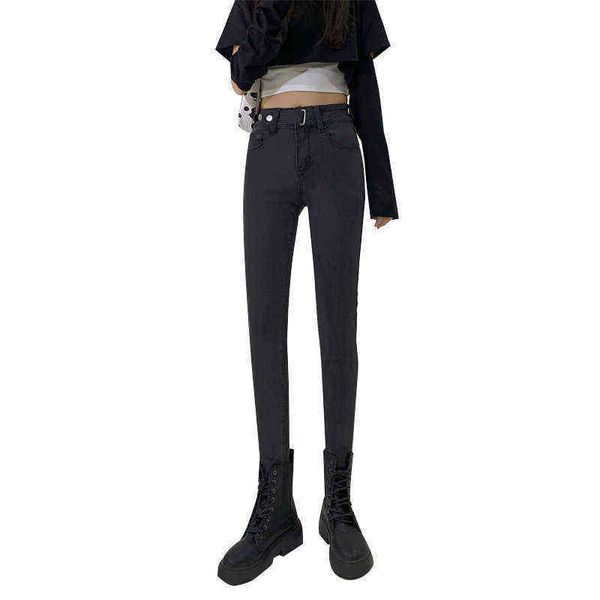 

women's black jeans spring tight leggings in 2021 autumn, Blue