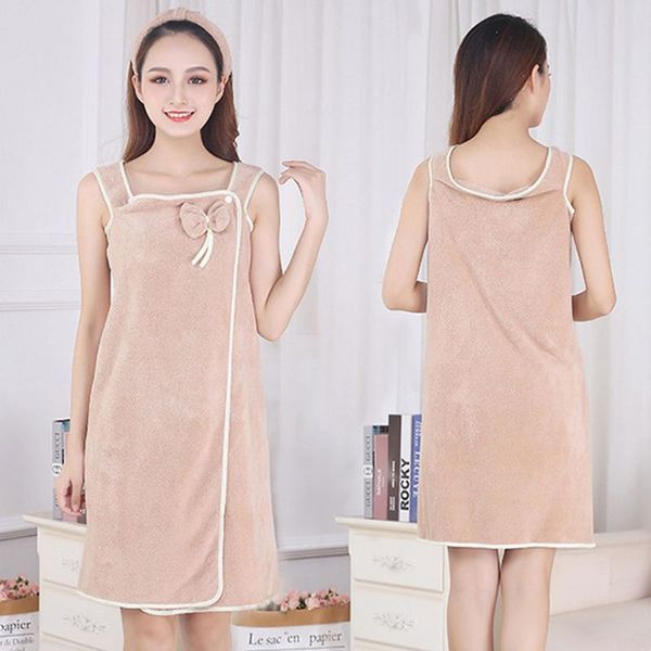 

towel coral fleece can be worn as a bath skirt, soft, absorbent and non-hair loss towel, beauty salon bathrobe