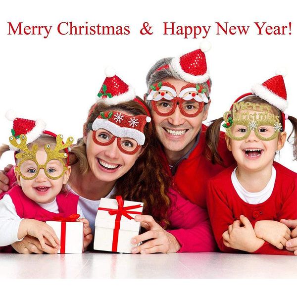 

hair clips & barrettes merry christmas decoration glasses children party dress up props lovely novelty grandfather fawny hat everything, Golden;silver