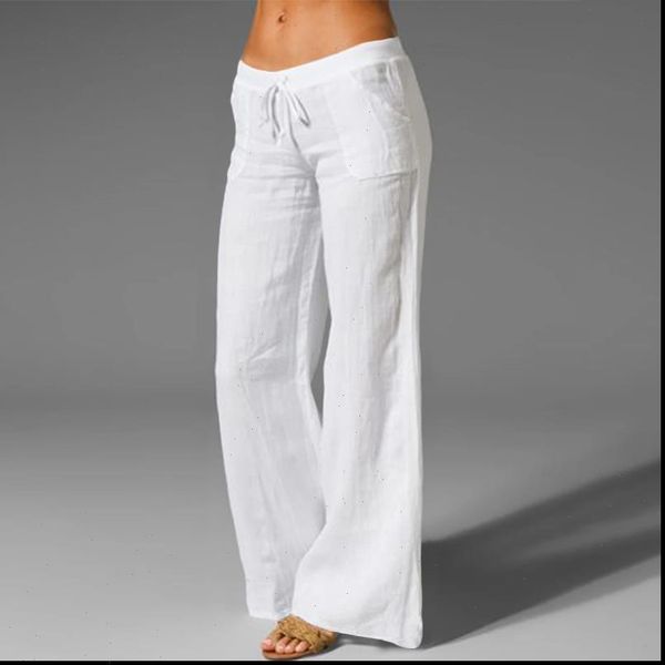 

casual summer soft comfortable women pants high waist slacks loose ankle length long trousers, Black;white