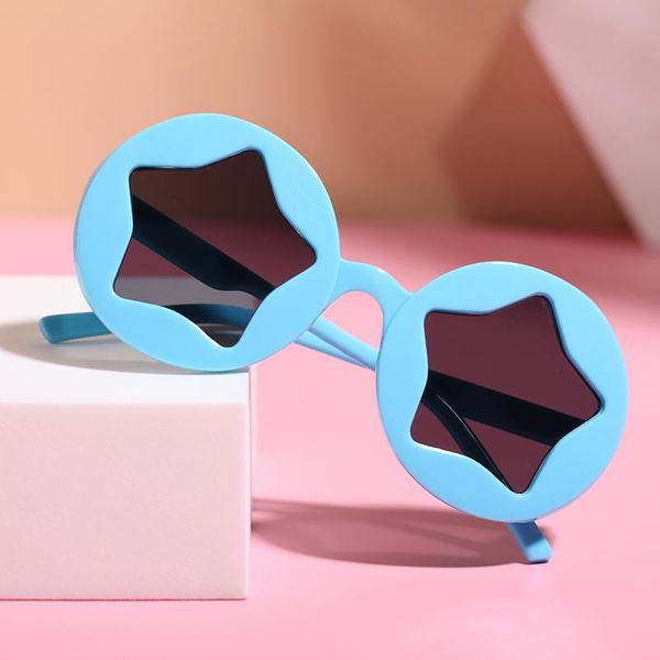 

children's fashion cute boys girls sunglasses round frame five-pointed star retro style pure color light sun glasses 0-8y caps & hats, Yellow