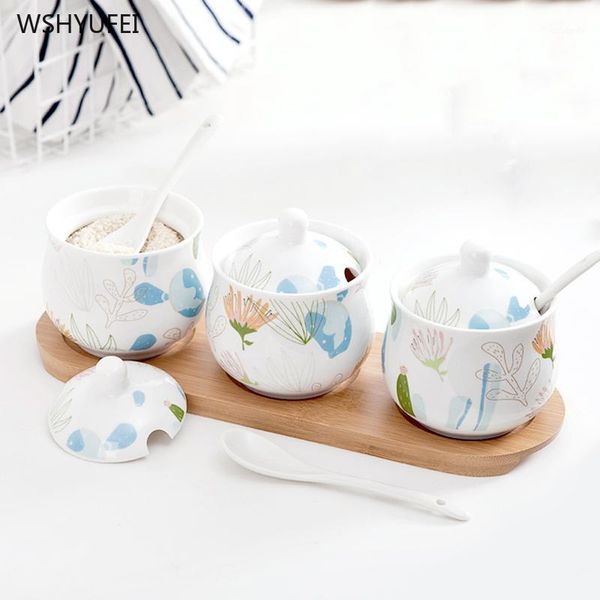 

storage bottles & jars direct marketing garden flowers leaves stripes dot ceramic seasoning jar home restaurant kitchen decoration supplies